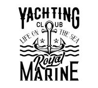 Nautical Anchor Print of Yacht Club Wall Stickers 41x49.6cm Equipped with Transfer Film kit Black