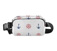 Nautical Anchor White Fanny Packs Women Waterproof Belt Bag Hip Pouch Cute Cross Body Waist Pack, Nautical Anchor White, 8 x 5.3 x 2.3 inch, Funny Cute, Nautical Anchor White, 8 x 5.3 x 2.3 inch