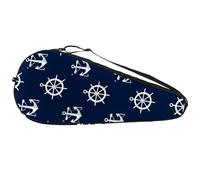 Nautical Anchors and Steering Wheels on Navy Blue Background