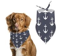 Nautical Anchors Navy Blue Pet Scarfs Adjustable Pet Scarf Dog Bandana