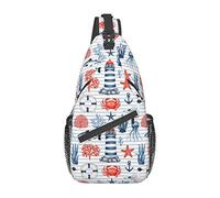 Nautical Anchors Sling Bag,Casual Crossbody Shoulder Bag Hiking Daypack Crossbody Shoulder Backpack Travel Chest Pack for Men Women