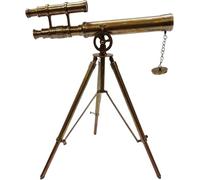 Nautical Antique Brass Telescope sypglass Double Barrel Solid Vintage Brass Adjustable Tripod Stand.