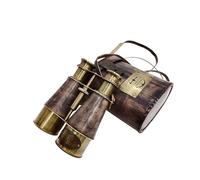 Nautical Antique Marine Brass Gray Leathe Binocular Sailor Instrument London 1915 Pirate's Spotting Scope Home & Office Decor