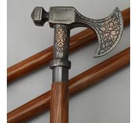 Nautical Axe Walking Stick | Walking Cane Base for Hiking Camping Wooden & Aluminum Cane