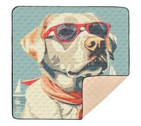 Nautical Beach Ocean Style Labrador Retriever Pastel Color_4 Large Sturdy Baby Play Mat for Floor Waterproof Kicking Mat for Babies Infants Toddlers, 50'' x 50''