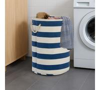 Nautical Blue And White Stripes Laundry Hamper