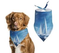 Nautical Blue Dog Bandana, Soft Breathable Pet Scarf, Personalized Dog Bib Kerchief for Small Medium Large Dogs Cats, Exquisite Pet Neckerchief for Daily Wear, Travel, Party