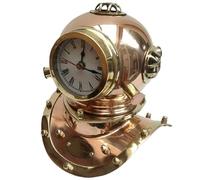 Nautical Brass Copper Marine Diving Helmet Clock Maritime Mini Divers helmet clock Tabletop Desk Antique Vintage Deep Sea Scuba Divers Helmet Gift