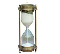Nautical Brass Sand Timer Maritime Hourglass Compass White Sand Clock Antique Finish Desktop Accessory