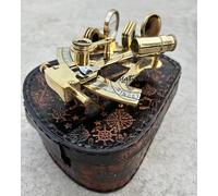 Nautical Brass Sextant, Marine Working Astrolabe Navigational Device, Authentic Brass Armillary Gift for Father, for Mens
