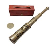 Nautical Brass Telescope Vintage Spyglass 1753 Retro Handmade with Leather Case Rustic J.S COTT London Marked Functional Spyglass Home & Table Decor