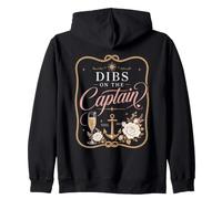 Nautical Bride Boat Party Dibs on the Captain Charm Zip Hoodie