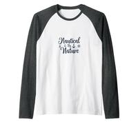 Nautical by Nature: Seaside Adventure Lover's Emblem Raglan Baseball Tee, Men, Dark Heather/White, XXL