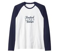 Nautical by Nature: Seaside Adventure Lover's Emblem Raglan Baseball Tee, Men, Navy/White, XXL