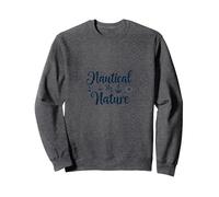 Nautical By Nature: Seaside Adventure Lover's Emblem Sweatshirt, Adult Unisex, Dark Heather Grey, XXL