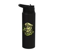Nautical Captain Smoking Pipe Vintage Maritime Sea Lover Stainless Steel Insulated Water Bottle