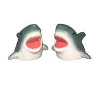 Nautical Ceramic Shark Salt & Pepper Shaker Set for Coastal Kitchen Decor - Shark Salt & Pepper Shakers for Beach House Decorations