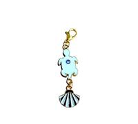 Nautical Charm Set with Lobster Clasps - Coastal Bag Charms, Ocean Stitch Marker Accessories, Dolphin Starfish Shell Mermaid Planner Clips, Beach Gift (1pc Turtle Shell Charm)