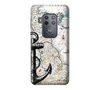 Nautical Chart Case Cover For Motorola Moto One Zoom, Moto One Pro