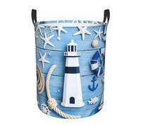 Nautical Coastal Decor Laundry Basket Hamper Kids Storage Basket Toy Organizer Bin For Bedroom, Bathroom, College Dorms, Boys And Girls