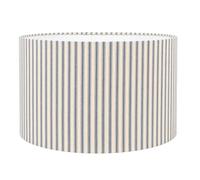 Nautical Cotton Ticking Stripe Lampshade. Seaside Inspired Navy Blue and White Striped Design. Cylinder Style Table and Ceiling Lighting Shade (Blue, 40cm Table Lamp Shade)