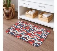 Nautical Crab Quick Dry Bath Mat, Colorful Marine Life Absorbent Non Slip Shower Mat, Summer Beach Flannel Washable Bath Rugs for Bathroom Toilet Restroom Decorative 16x24 Inch
