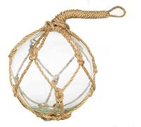 Nautical Crush Trading Japanese Glass Fishing Floats Ball - 5" Clear - Glass Buoys with Rope - Nautical Home Decor