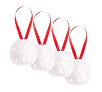 Nautical Crush Trading Sand Dollar Ornaments | Natural Sand Dollars 3 With Red Ribbon | Set Of 4 | Real Sand Dollars For Beach Wedding Decor| Plus Free Nautical Ebook By Joseph Rains