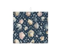 Nautical Dish Drying Mats For Kitchen Counter, Coastal Seashell Absorbent Dish Drainer Rack Mat, Summer Microfiber Drying Pad For Kitchen Counter Beach Bar Protector 16x18 Inch