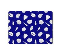 Nautical Dish Drying Mats For Kitchen Counter, White Shells Pattern Absorbent Rubber Dish Drainer Rack Mat, Coastal PU Leather Drying Pad For Kitchen Counter Beach Decor 18x24 Inch