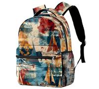 Nautical Elements Printed Large Travel Backpack Multiple Pockets Adjustable Straps Causal School Backpack Unisex Work Daypack