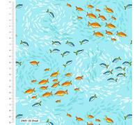 Nautical Fabric - 100% Cotton Printed Material, 44” Wide - Maritime Themed Fabric by The Metre - Ideal for Crafts, Quilting, Dressmaking (Marine Light Blue, Metre)