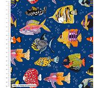 Nautical Fabric - 100% Cotton Printed Material, 44” Wide - Maritime Themed Fabric by The Metre - Ideal for Crafts, Quilting, Dressmaking (Marine Deep Blue, Metre)