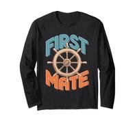 Nautical First Mate Boating Graphic Long Sleeve T-Shirt