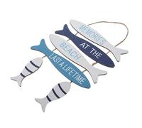 Nautical Fish Wall Hanging Ornament Mediterranean Wood Rope