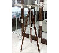Nautical Floor Standing Double Barrel Master Telescope Home Decoration