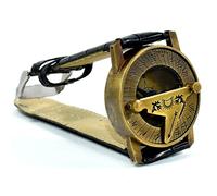 Nautical.Gift.Decor Antique Steam Punk Wrist Brass Compass & Sundial-Watch with Leather Strap Sundial