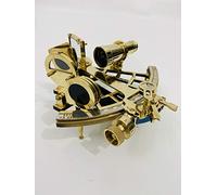Nautical Hand-Made Brass Sextant in 8" & 9" WIth Brown Antique & Shinny Brass Finish | Navigational Sextant | Working Sextant | Gift Sextant (Shinny Brass, 8")