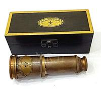 Nautical Handheld Pirate Antique Brass Dollond London Telescope with Box