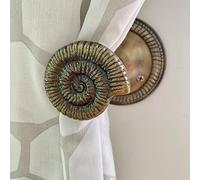Nautical Hook Marine Hook Curtain Hold Back Tie Back Jewellery Hook Antique Brass Iron (Large Shell)