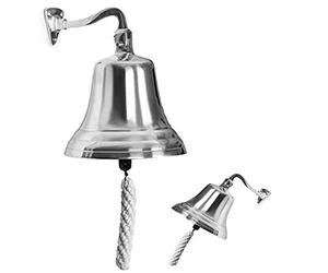 Nautical Large Ship Bell 7inch Chrome Finish Wall Mountable Bell for Pubs & Home Bars Rustic Vintage Home Decor Gifts