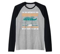 Nautical Life River Ship Sailing Pontoon Design Raglan Baseball Tee