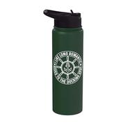 Nautical Life River Ship Sailing Pontoon Design Stainless Steel Insulated Water Bottle