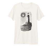 Nautical Lighthouse Maritime Ink Style Ocean Tee Premium T-Shirt