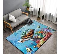 Nautical Map Area Rugs Under Sea World Turtle Nursery Rugs Door Mats Indoor Non Slip Rectangle Carpet Kitchen Floor Runner Mat Bedroom Rugs Yoga Mat for Home Living Room Dining Room 60 X 39 inch