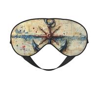 Nautical Map,Ocean Anchor Print Sleep Mask with Adjustable Strap, Comfortable Eye Cover for Travel, Yoga, Napping, Sleeping & Relaxation