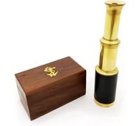 Nautical Marine Spyglass Pirate Brass Telescope with Wooden Box 6 inch