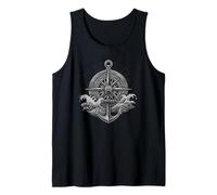 Nautical Navigator Compass - Classic Anchor Ocean Design Tank Top