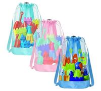 Nautical Net Backpack - 37x46cm Quality Material, Kids Outdoor Gear Tote, 3-Piece Bundle Set | Summer Travel Family Trip Park Excursion Snorkel Goggles Holder Lightweight Portable Treas