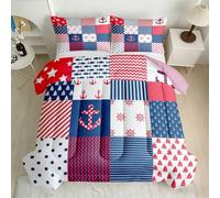 Nautical Patchwork Coverless Duvet Double 7.5 Tog 3D Printed Comforter